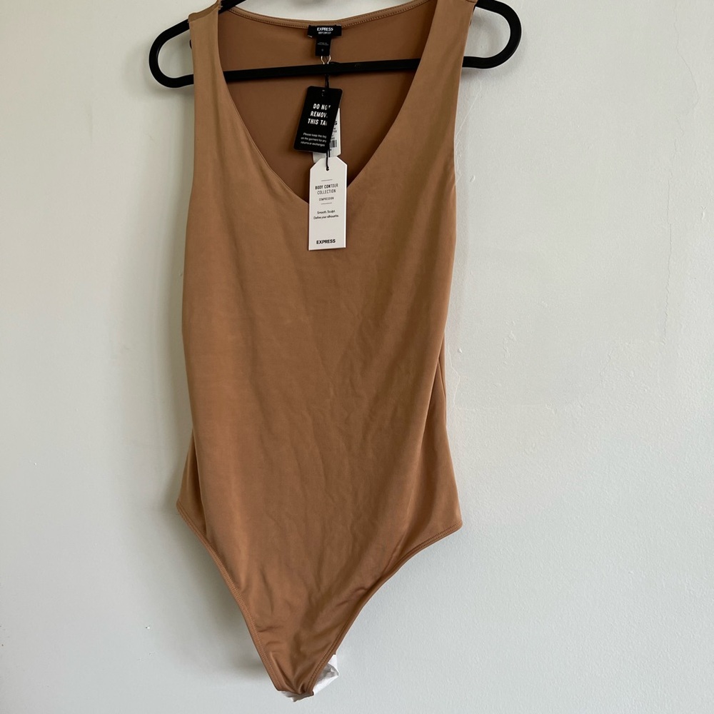 Express tan bodysuit NWT
